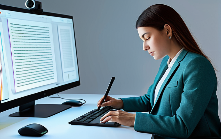 A professional, fully clothed female songwriter in a modest, contemporary blazer and slacks, sitting thoughtfully at a sleek, minimalist desk. Her hands, with proper finger count and well-formed, rest near a glowing, holographic tablet displaying evolving song lyrics and a subtle, abstract representation of AI-generated creative suggestions. The background is a modern, light-filled studio with acoustic panels and high-tech equipment, symbolizing innovation. Perfect anatomy, correct proportions, natural pose, natural body proportions, safe for work, appropriate content, professional dress, family-friendly.