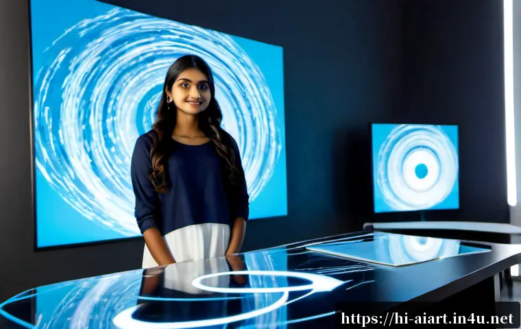 AI 예술과 실시간 그래픽스 - Photorealistic creative studio with a young Indian digital artist wearing casual modest clothing, st...