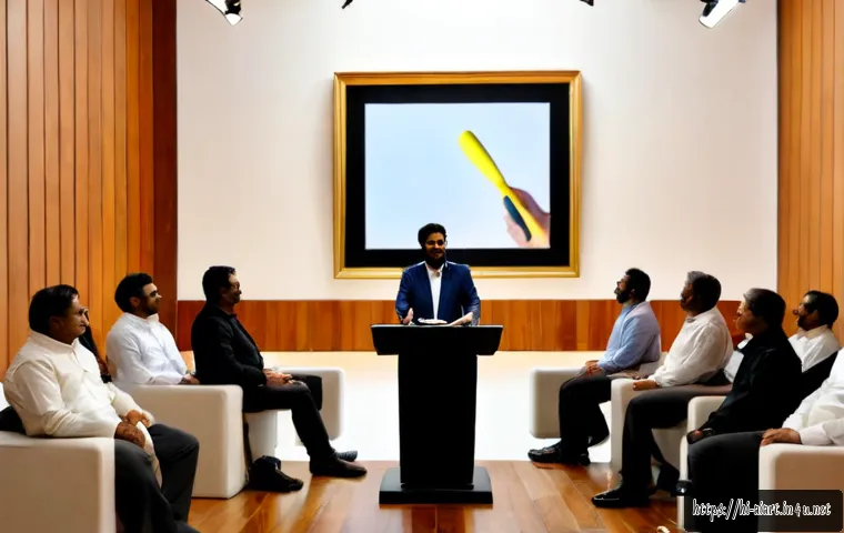 Home 17 AI 아트 경매 - Photorealistic contemporary art auction gallery in Mumbai, India, a luminous abstract digital artwor...